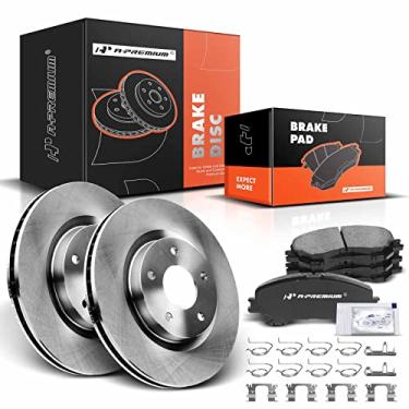 Imagem de A-Premium Kit De Rotores Freio A Disco Ventilados Dianteiros 11,65" (295,8 Mm) + Pastilhas Cerâmica Compatíveis Com Os Modelos Nissan Rogue 2014, 2015 E 2016, Sem Terceira Fileira Assentos, Conjunto
