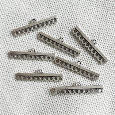 Imagem de 20 peças Colar Conector Joias Acessórios Cordão Pulseira Camada Fivela Pingente Bails Tassel Lustre Brincos de gota Correntes Etiquetas Berloques (15 mm 3 Orifícios, Ouro), Antique silver, 30 mm 10 hole, 1