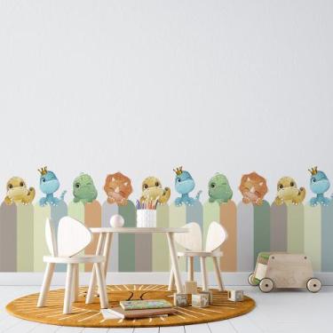 Imagem de Adesivo De Parede Cerquinha Dinossauros Baby Autocolante Destacável - 