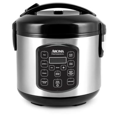 Imagem de AROMA Multicooker profissional de 8 xícaras (cozidas)/2 litros digital de arroz e grãos, ARC-984SBD