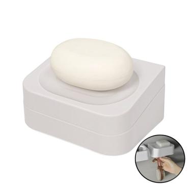 Imagem de Saboneteira Porta Sabonete de Parede Com Adesivo Bege - Eleve SPE100BGF Ou