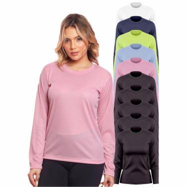 Imagem de Kit 10 Camisa Feminina Camiseta Térmica Proteção Solar Uv .-Feminino