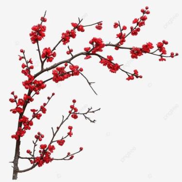 Imagem de Haste de Flor de Cerejeira Artificial Salmão - 80 cm - Grillo