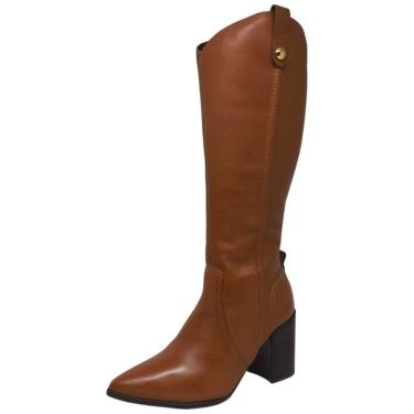 Imagem de Bota Feminina Salto Bloco Cano Medio Moderna Bottero