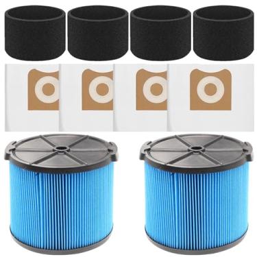 Imagem de Pacote com 2 filtros de substituição VF3500 para aspirador de pó molhado de 3 a 4,5 galões + 4 sacos de filtro VF3501 + pacote com 4 filtros de poeira finos 26643 para aspiradores portáteis secos e