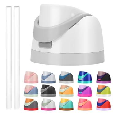 Imagem de Tampa de substituição para Owala Freesip, compatível com Owala Cup 473 ml, 680 g, 946 ml, 1,134 g, acessório de substituição e canudos, à prova de vazamento, livre de BPA (branco)