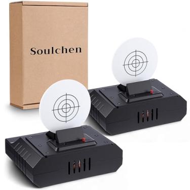 Imagem de Soulchen 2 peças de alvo de treinamento a laser com suporte para tiro a laser reativo e prática de fogo seco sistema de alvos de treinamento portátil seguro para uso interno