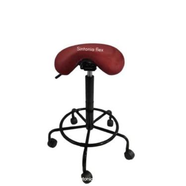 Imagem de Cadeira mocho sela alta tatoo e cílios 65cm 75cm suede - veludo vinho