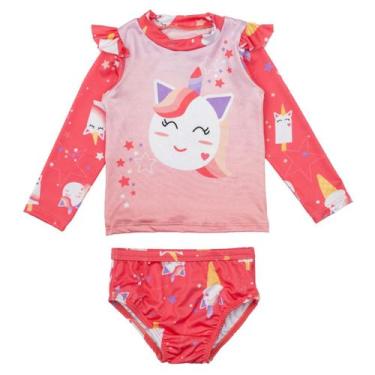 Imagem de Roupa Praia Bebe Infantil Conjunto Praia Menina Proteção Uv - Fofotinh