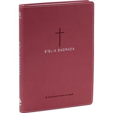 Imagem de Bíblia Sagrada NAA Slim  Luxo Cruz Rosa - SBB