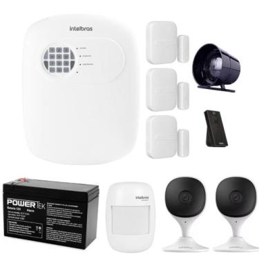 Imagem de Kit Alarme Intelbras ANM 24 NET , 2 Câmeras Full HD, 4 Sensores e Aces