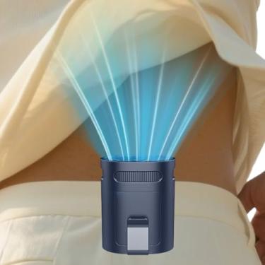 Imagem de Ventilador de cintura com clipe na camisa - mini ventiladores portáteis leves que sopram ar frio, pequenos ventiladores pessoais alimentados por bateria, corpo de cinto sob a camisa resfriador AC