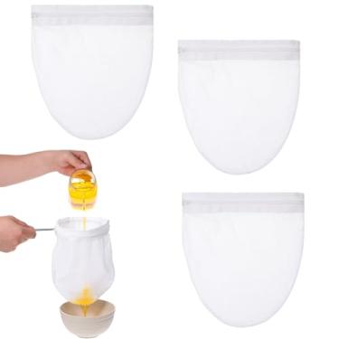 Imagem de Coador de malha ultrafina, sacos de filtro de malha reutilizáveis, coador de suco, coador de gaze com alça e filtros com zíper para suco de manteiga de café, queijo e suco