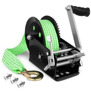 Imagem de Zostera Guincho manual de reboque de barco de 1,6 kg, com alça de 10 m, com alça de instalação rápida, catraca 4: 1/8: 1 engrenagem, guincho de reboque com gancho resistente, guincho de manivela para