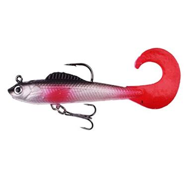 Imagem de ZZTWER 1 iscas de pesca para nadar, cauda, iscas macias de 85 mm, 8,5 g, isca de silicone artificial para robalo, colher de carpa, equipamento de pesca
