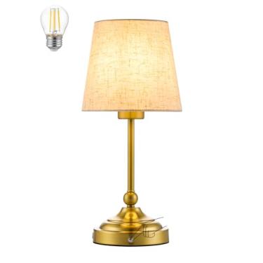 Imagem de BOHON Lâmpada sem fio com regulador, lâmpada recarregável embutida de 5200 mAh, luminária de mesa de pátio, luz noturna de cabeceira LED, luz ambiente externo para acampamento, restaurante, quarto