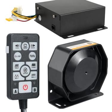 Imagem de BooYu Alto-falante de buzina fina de emergência policial de 12 V 200 W, sistema PA para caminhões, veículos, bombeiro, ambulância, reboque, UTV, quadriciclo, van, carro POV, RV [120-135dB] [2