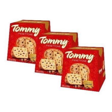 Imagem de 3 Panettone Tommy Frutas Cristalizadas Presente Natal 400g