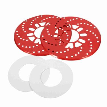 Imagem de Grcfumo 2Pcs Car Disco Brake Rotor Covers, Tampa do freio a disco, Auto Alumínio Disco Brake Rotor Guarnição Decorativa Covers Retrols 26cm