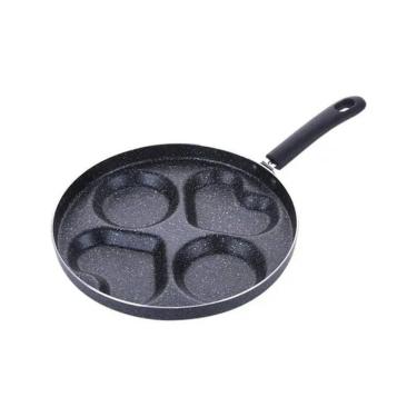 Imagem de Frigideira Preta 24,5cm Antiaderente Com 4 Divisórias Ovos