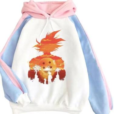 Imagem de Moletom com design de bloqueio de cores Dragon Ball Goku para homens -