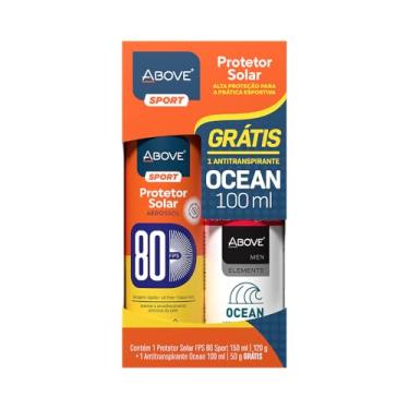 Imagem de Above Kit Protetor Solar Sport Fps80 150Ml+ Desodorante Antitranspirante Pocket Ocean 100Ml