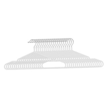 Imagem de Fenteer 20 peças cabides de roupas cabides de metal de roupas portáteis cabideiros de secagem para saias suéteres jaquetas calças ternos, Branco