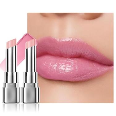 Imagem de HHLTOH 2 batons hidratantes com cor rosa pálido suave para lábios secos – protetor labial nutritivo para todas as mulheres com um aroma natural sutil (S01 e S01)