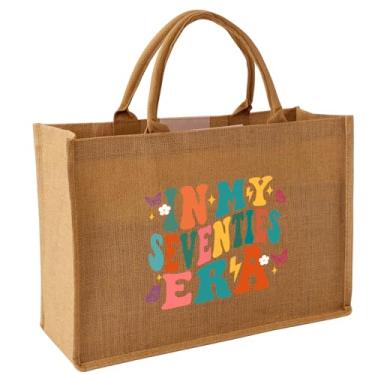 Imagem de Qlvexkah 30 40 50 60 70 80 90 sacolas de juta de juta presentes de aniversário para mulheres, 43 x 17 x 30 cm, 70º, Large