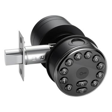 Imagem de Fechadura de porta inteligente de impressão digital com teclado, controle de aplicativo, desbloqueio automático, fechadura eletrônica para porta da frente, fechadura digital com código, fácil