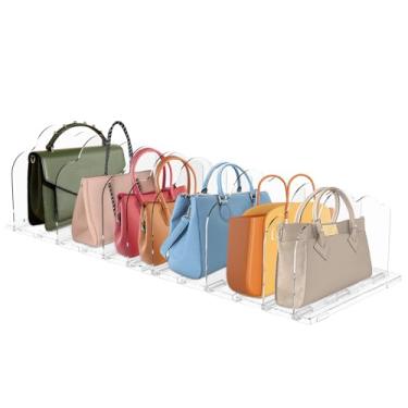 Imagem de KTZCTPCA Divisores de prateleira, organizador de bolsa de acrílico, divisórias de prateleira transparentes de acrílico, organizador de prateleira de bolsa multiuso para bolsa, divisória de prateleira