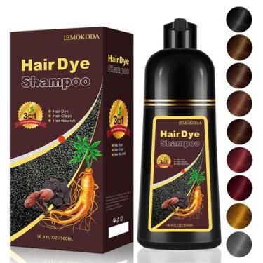 Imagem de Shampoo de tintura de cabelo iemokoda Dark Wine Red 100% Grey Coverage