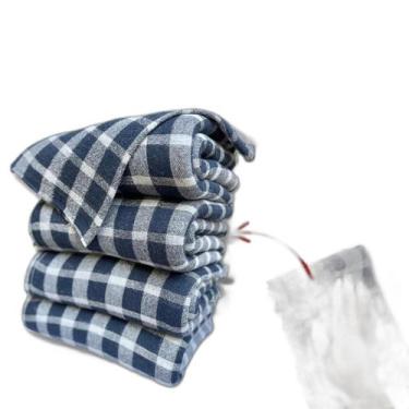 Imagem de Kit 20 Panos De Chão Xadrez Alvejado 65Cm X 40Cm Algodão - Neves