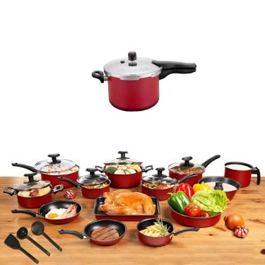 Imagem de Conjunto Panelas 17 Pc Antiaderente Panela Pressão 4,5l