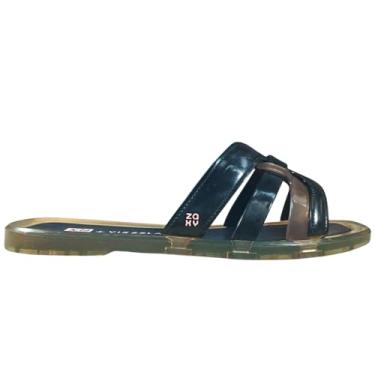 Imagem de Chinelo Slide Feminino Zaxy Multi Tiras Translúcidas e Glossy com Sola Delicada Confortável Moda Casual e Tendência Verão (Preto, BR, Adulto, Numérico, 35)