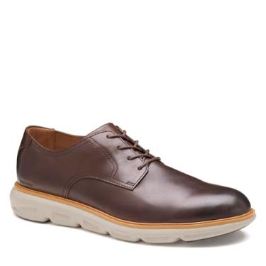 Imagem de Johnston & Murphy Sapato Oxford masculino Larkin de bico liso, Pele de bezerro italiana mogno, 46