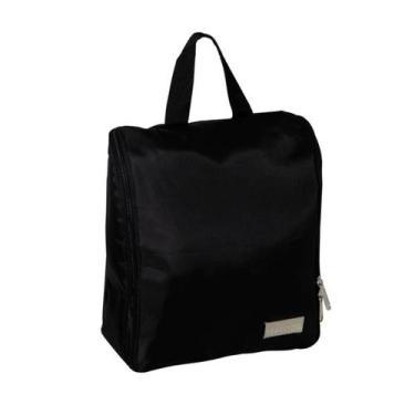 Imagem de Necessaire de Tecido Organizadora de Viagem Yes Preto com Gancho e Com
