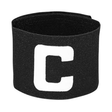 Imagem de Didiseaon Braçadeira elástica de capitão de futebol preta ajustável para jogadores de basquete para jovens adultos