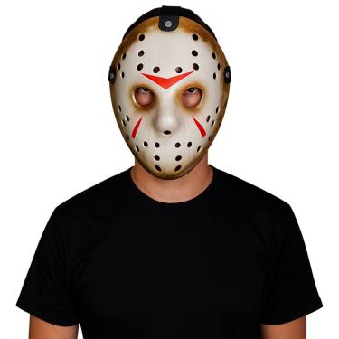 Imagem de Máscara Jason Voohers Sexta Feira 13 Máscara Hoquei Cosplay Adulto Halloween Anime Terror