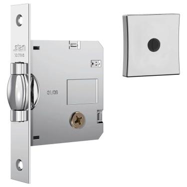 Imagem de Fechadura 1005 Tetra com Trinco Rolete e Roseta Quadrada Cromado - 14256 - STAM