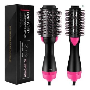 Imagem de Escova Secadora Alisadora 3 em 1 110V com Tecnologia Íon e Potência de 1000W Cerdas em Plástico