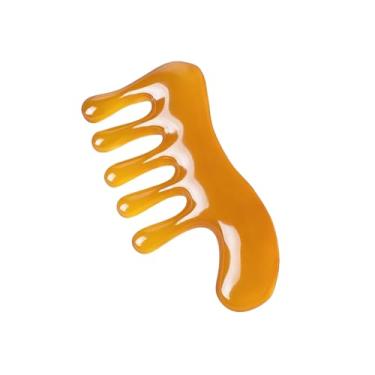 Imagem de GSHOW Ferramenta de massagem do couro cabeludo – Mini pente Gua Sha de resina massageador manual para relaxamento da cabeça e alívio do estresse – Portátil para casa/escritório/viagens