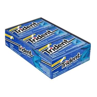 Imagem de Chiclete Trident Sabor Hortelã Menta, Display com 21 Unidades