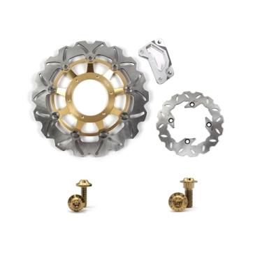 Imagem de Arashi Discos de freio dianteiros traseiros grandes com parafusos de montagem para Honda CBR250R 2011-2013, peças de acessórios de reposição de motocicleta