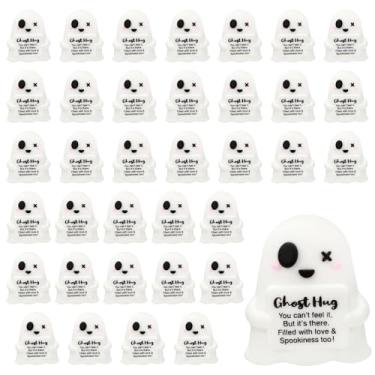 Imagem de 36un Mini Figuras Emocionais Fantasmas, Decoração Fantasma com Apoio Positivo e Citações Inspiradoras para Mesa Escritório em Casa Lembrancinhas Festa Natal Halloween e Presentes Incentivo