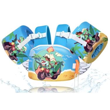 Imagem de BiutiMama Colete de natação infantil removível 3 em 1 para meninos e meninas de 10 a 29,9 kg (2 a 7 anos) para bebês e meninas, adequado para esportes aquáticos, mar, praia, piscina, treinamento de