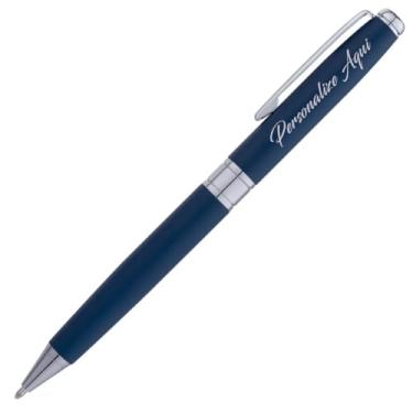 Imagem de Caneta Esferográfica Personalizada Crown Uranus Gravação Nome Logo Símbolo Qualidade Premium (Azul)