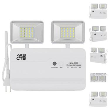 Imagem de Luminária De Emergência LED 20W Bivolt Potente C/ 2 Refletores Recarre