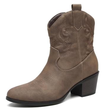 Imagem de TYNDALL Botas femininas de cano curto Western Wear Botas caubói femininas, Camelo, 7.5 Narrow