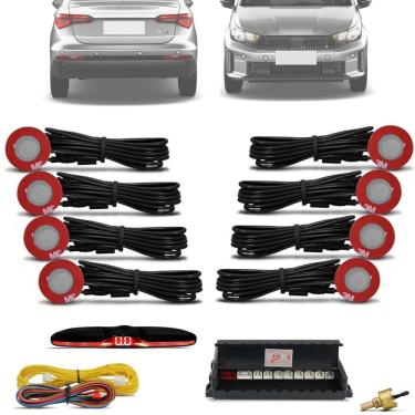 Imagem de Sensor de Estacionamento Embutido 8 Pontos 16mm Prata KX3